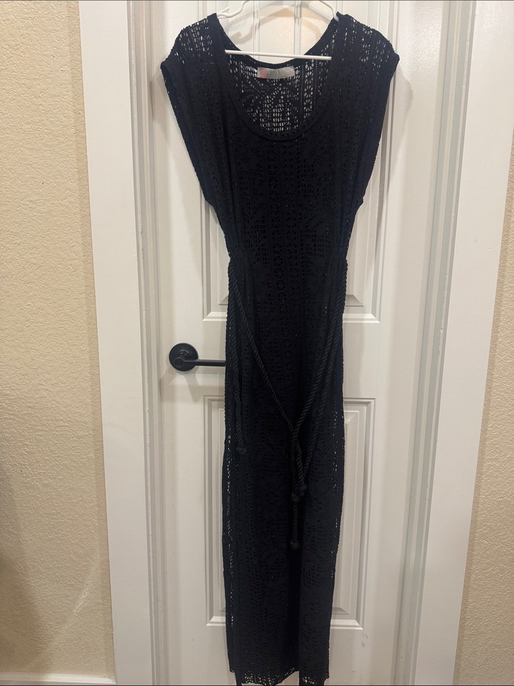 Black Open-Knit Maxi Cover-Up by Free People